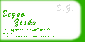 dezso zisko business card